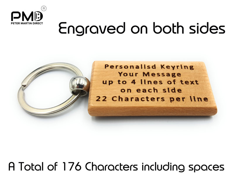 Personalised Beechwood Keyring