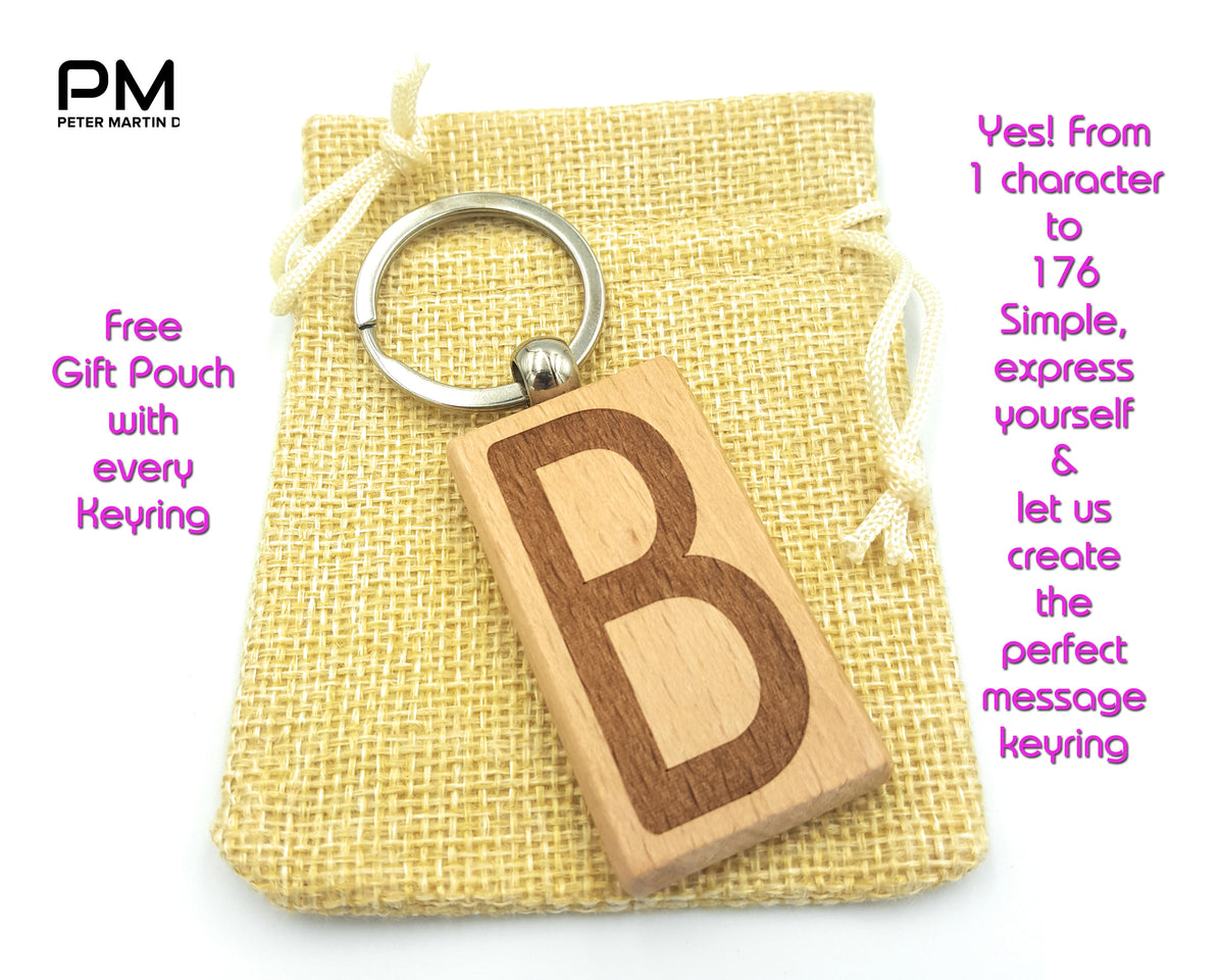 Personalised Beechwood Keyring