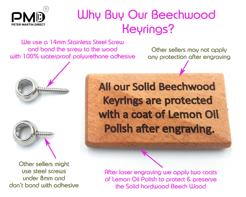 Personalised Beechwood Keyring